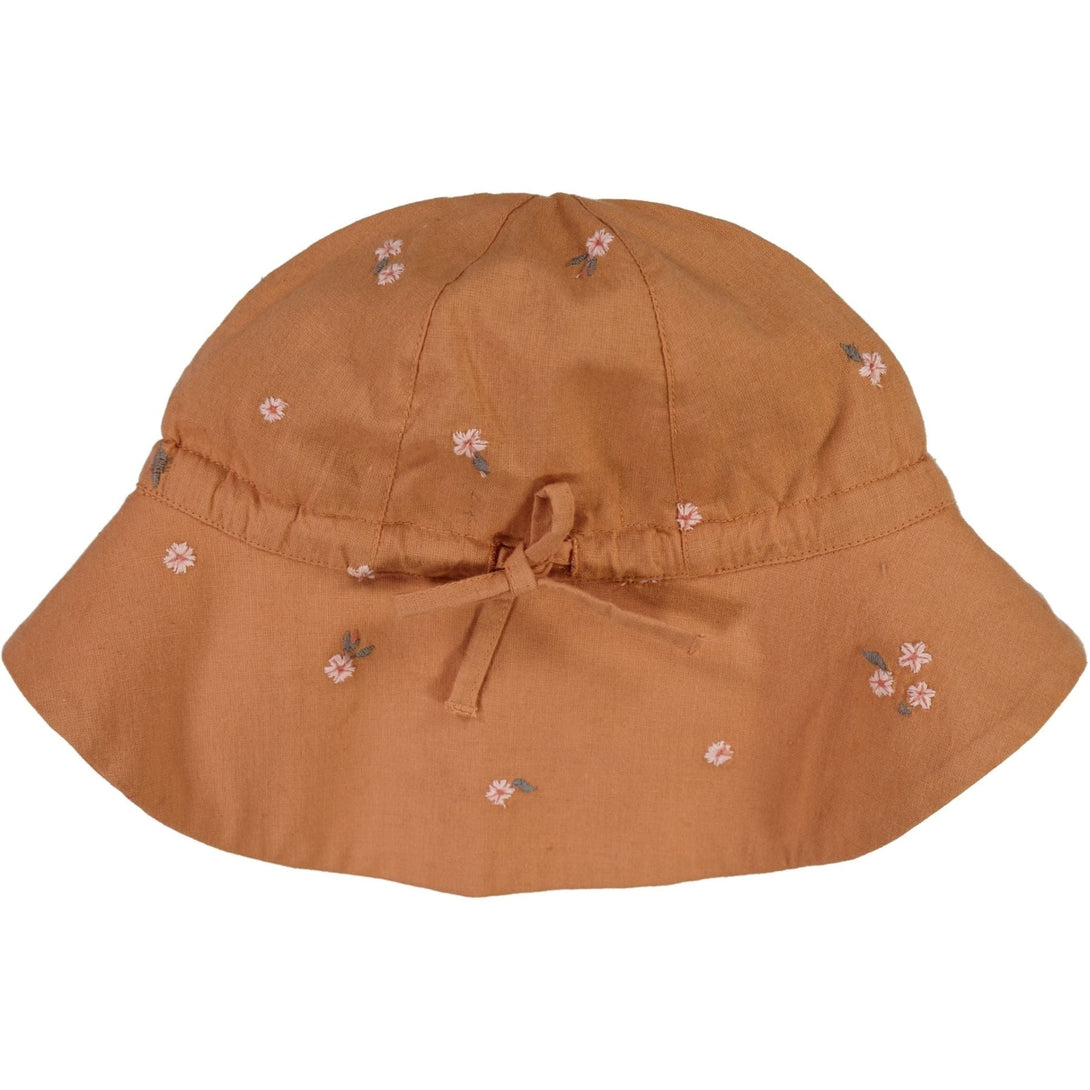 Baby Girl Sun Hat Embroidery Flowers - Wheat Kids Clothing