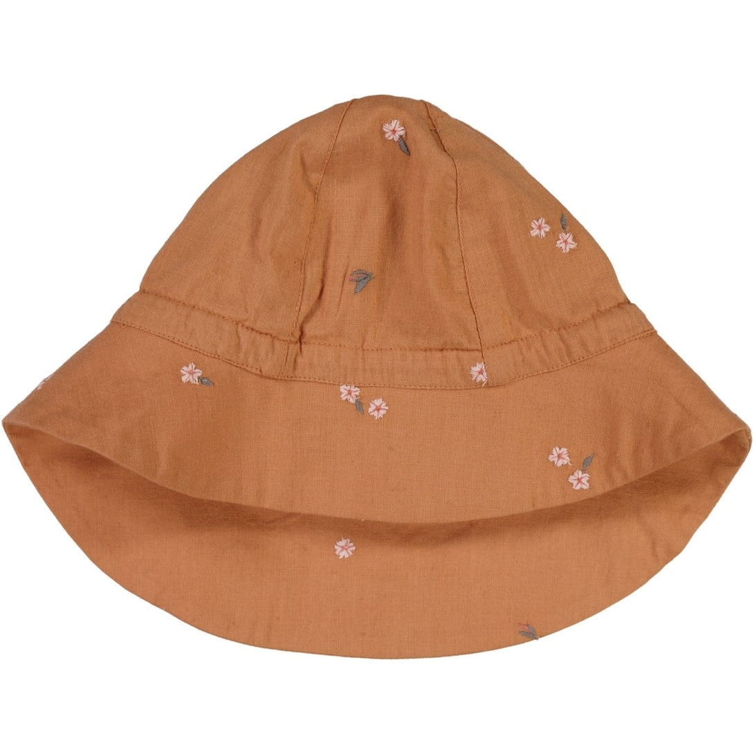 Baby Girl Sun Hat Embroidery Flowers - Wheat Kids Clothing