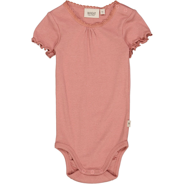 Body Rib Lace SS Old Rose - Wheat Kids Clothing