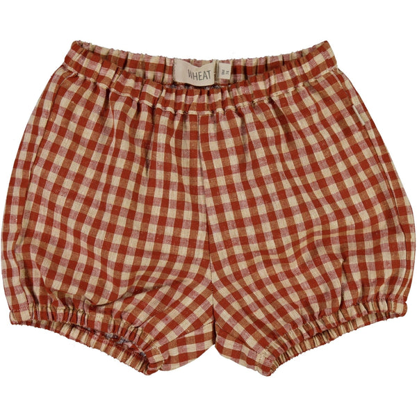 Shorts Olly Sienna Check - Wheat Kids Clothing