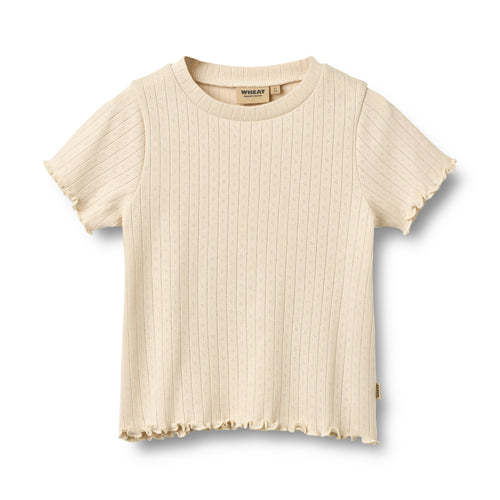 Rib T-shirt Irene — Almond Peach