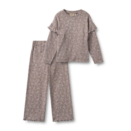 Set T-shirt & Trousers Belinda — purple plum paisley