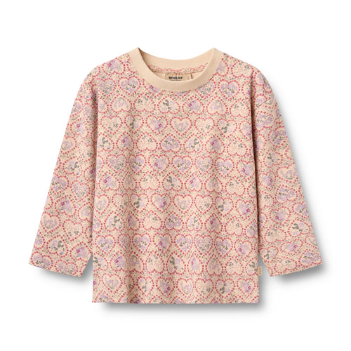 T-shirt Dixie — magenta heart flowers