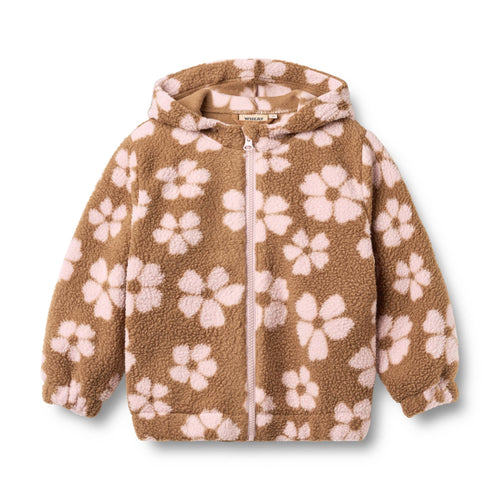 Zip Fleece Milla — warm hazel flowers