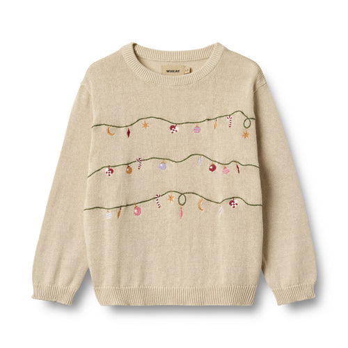 Knit Pullover Embr. Lisa offwhite