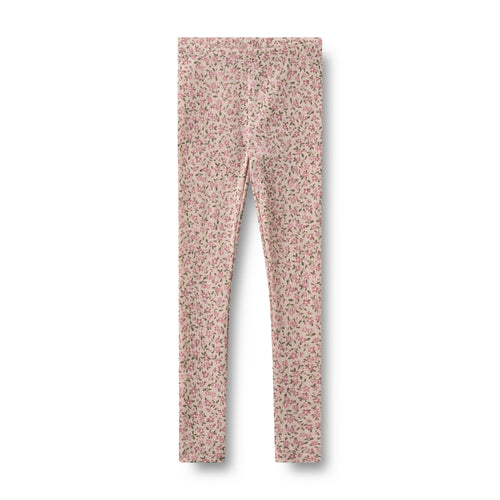 Wool Leggings Agi — pale lilac flowers