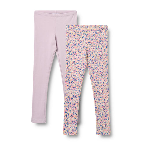 2 Leggings Jules — Pink Blue Flowers
