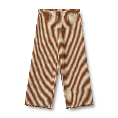 Jersey Pants Ela — warm hazel stripe