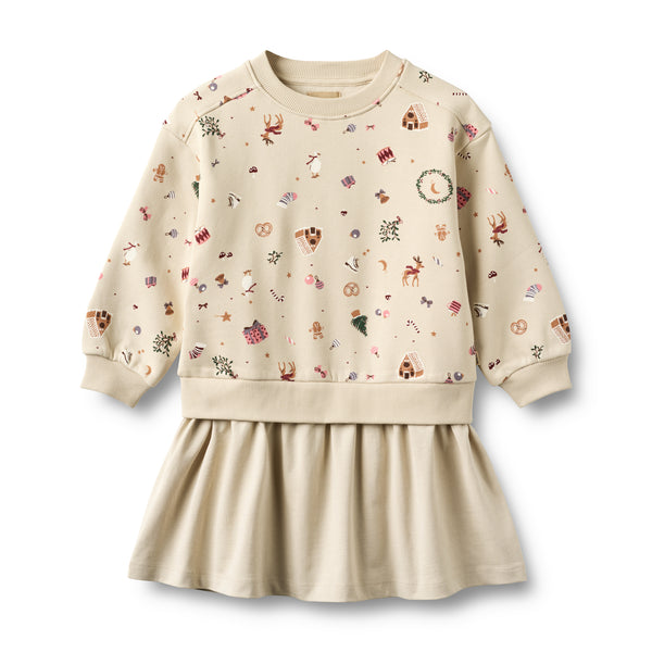 Sweat Dress L/S Maggie  offwhite holiday