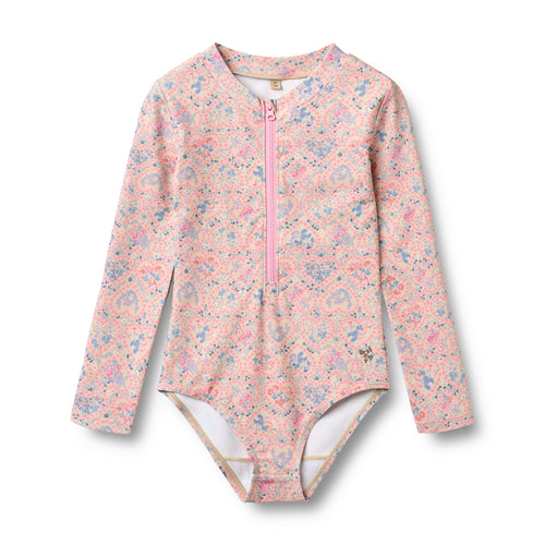 Swimsuit Margot — pink heart flowers