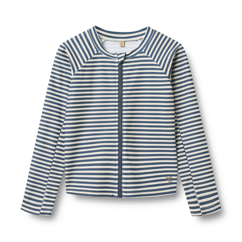 Swim T-shirt Zip Ada — blue stripe
