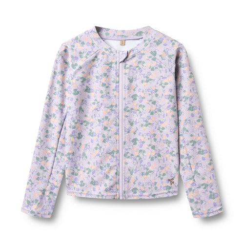 Swim T-shirt Zip Ada — purple light petunias