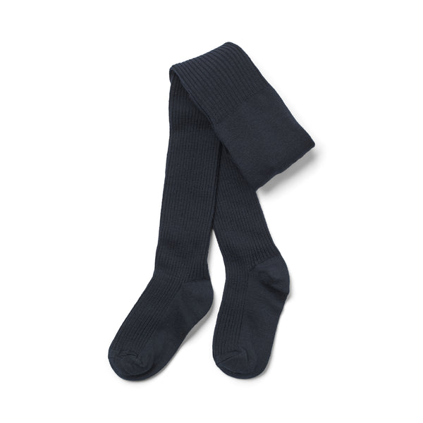Wool Rib Tights Robin navy