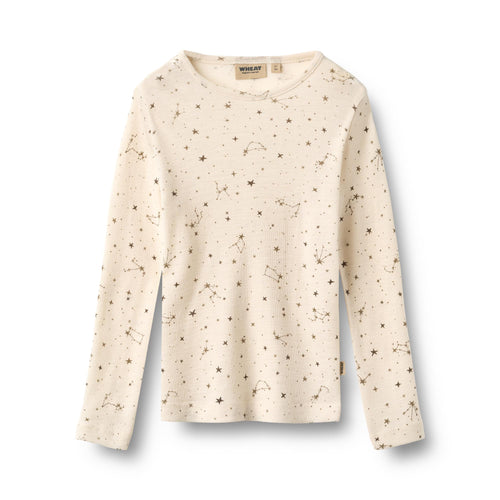 Wool T-Shirt Alfie — eggshell stars