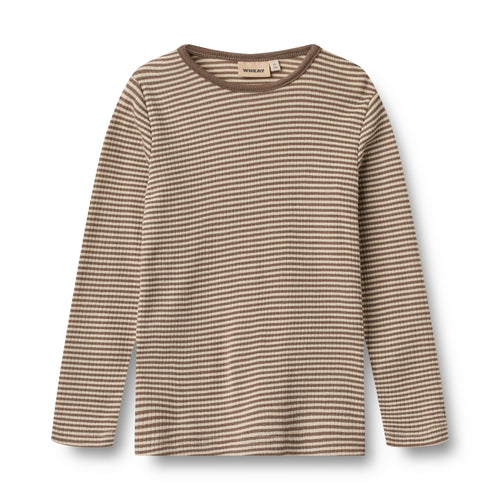 Wool T-Shirt Alfie — wood stripe