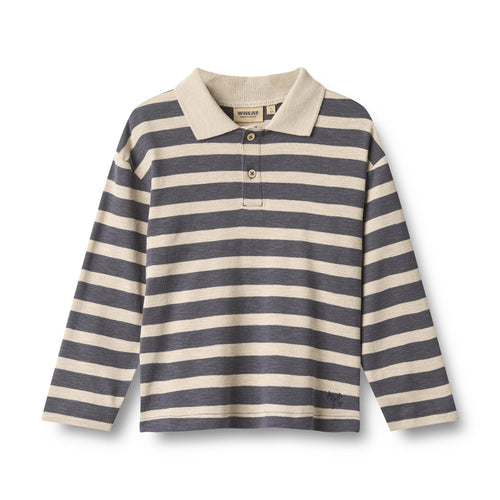 Polo Shirt Fred — greyblue stripe