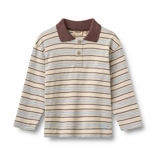 Polo Shirt Fred — multi blue stripe