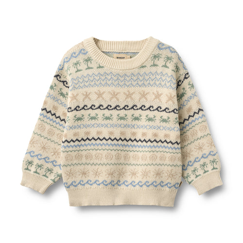 Jacquard Pullover August — Sandshell