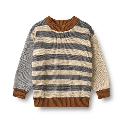 Knit Jumper Rasmus — flint stripe