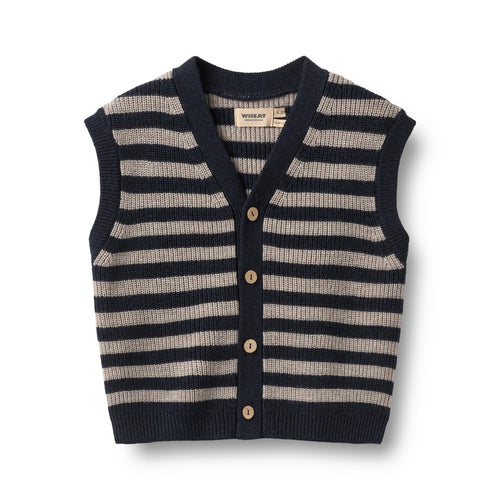 Knit Vest Pete —  navy stripe
