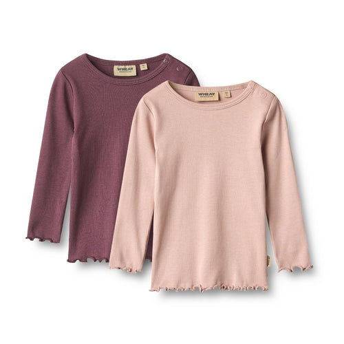 2 Rib T-shirt Ida — eggplant
