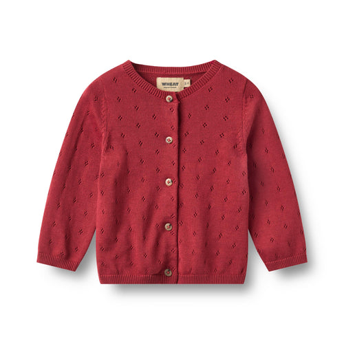 Knit Cardigan Maia baby —  red cherry