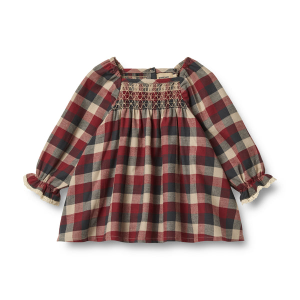 Dress Lace Bella  red blue check Baby