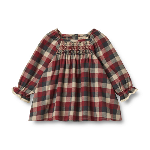 Dress Lace Bella  red blue check Baby