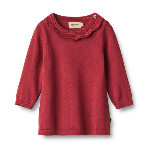 Knit Dress Nannie —  red cherry