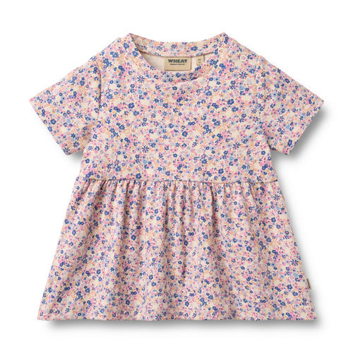 Jersey Dress Anna — Pink Blue Flowers