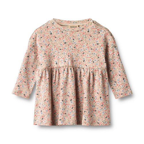 Jersey Dress Emmy — grey cloud flowers