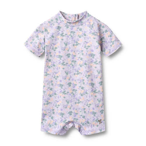 Swimsuit Cas — purple light petunias