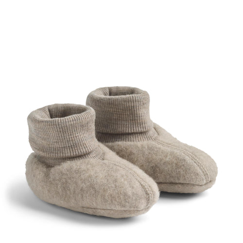 Wool Fleece Booties Lei — khaki melange