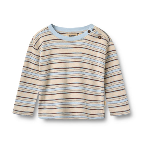 T-shirt Ebbe — multi blue stripe