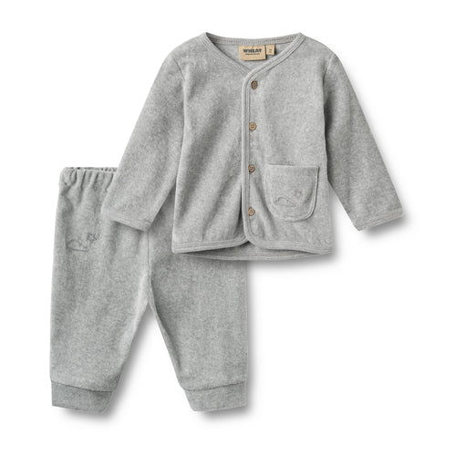Set Sweat Cardigan & Trousers Toto Sky — melange grey