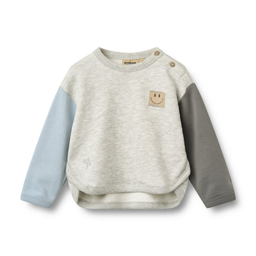 Sweatshirt L/S Emery Badge light melange grey