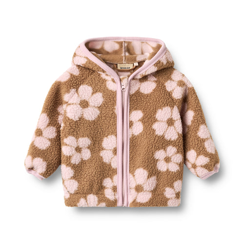 Fleece Cardigan Martinus — warm hazel flowers
