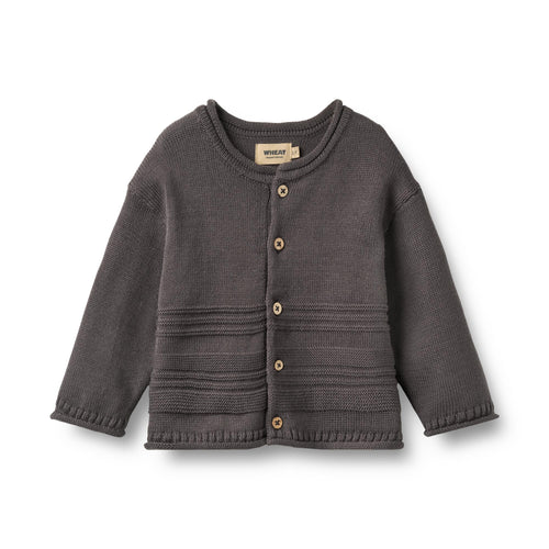 Knit Cardigan Gunnar — dark charcoal
