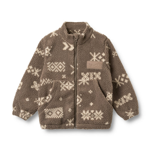 Fleece Jacket Helge — dry wood jacquard