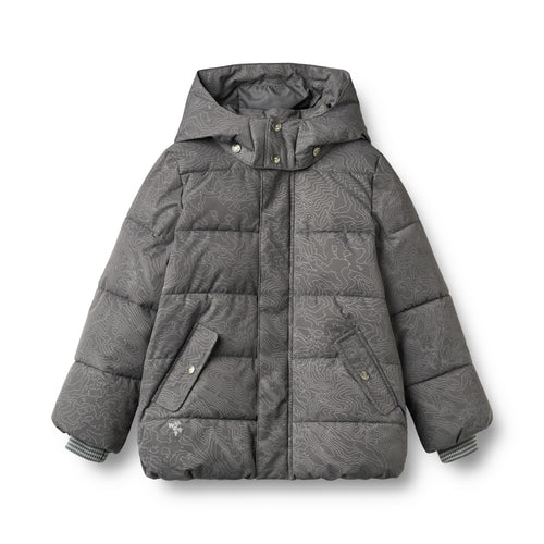 Puffer Jacket Gael — dark reflective map