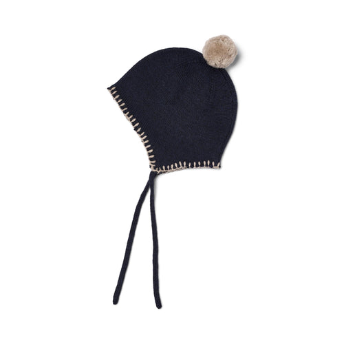 Knit Bonnet Pomma — navy