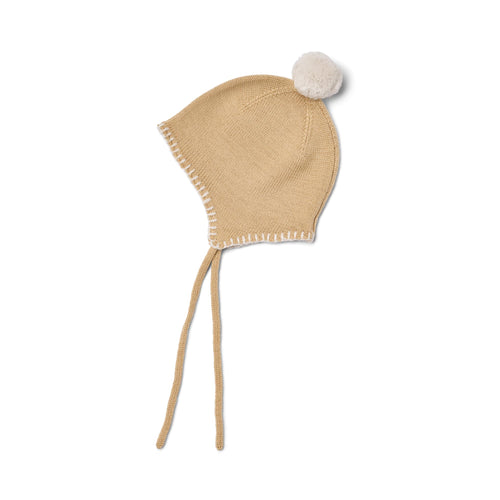 Knit Bonnet Pomma — honey peach
