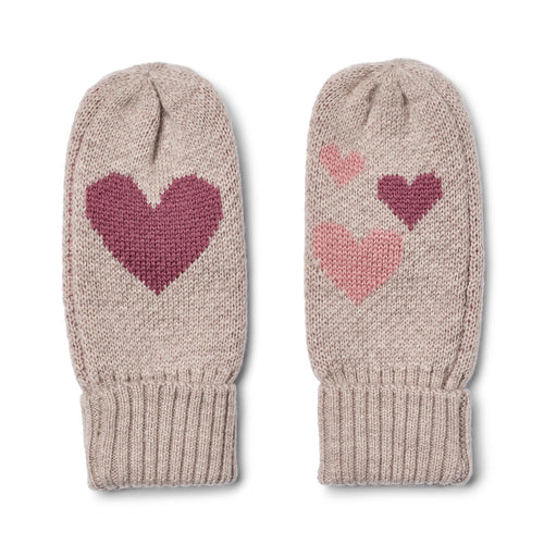 Jacquard Mittens Haansi — pale lilac