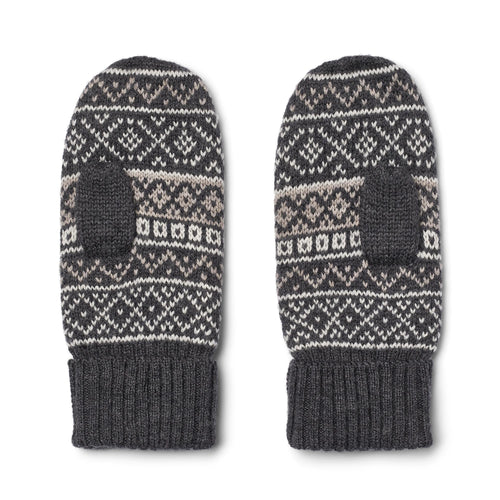 Jacquard Mittens Haansi — charcoal