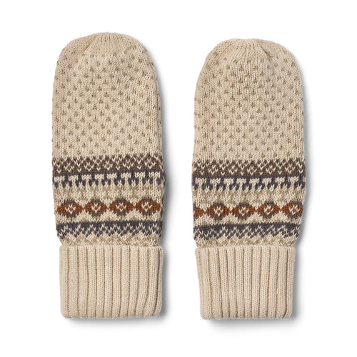 Jacquard Mittens Cotta — brown