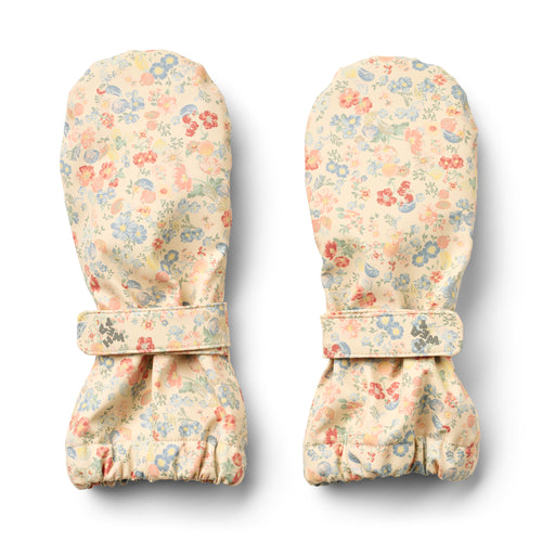 Rain Mittens Rily flowers and seashells