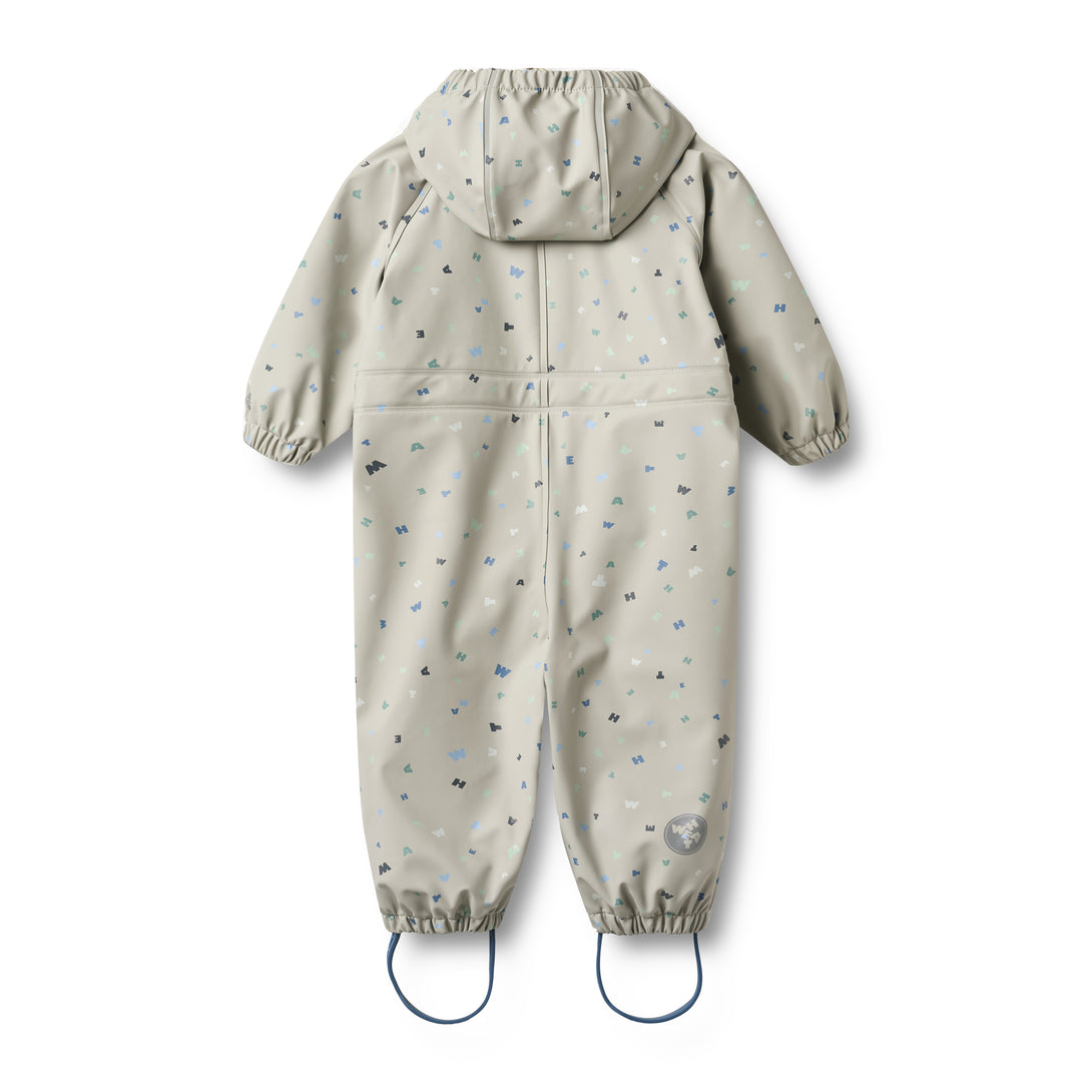 Rainsuit Mika — light flint letters – Wheat Kids Clothing
