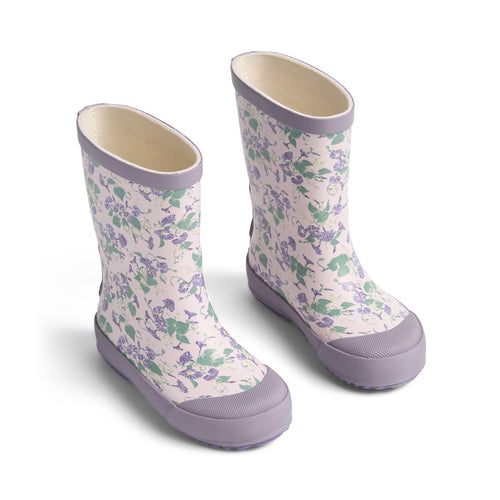 Rubber Boot Muddy lilac petunias