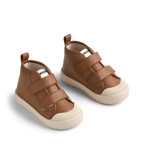 Sneaker Leo Leather — warm hazel