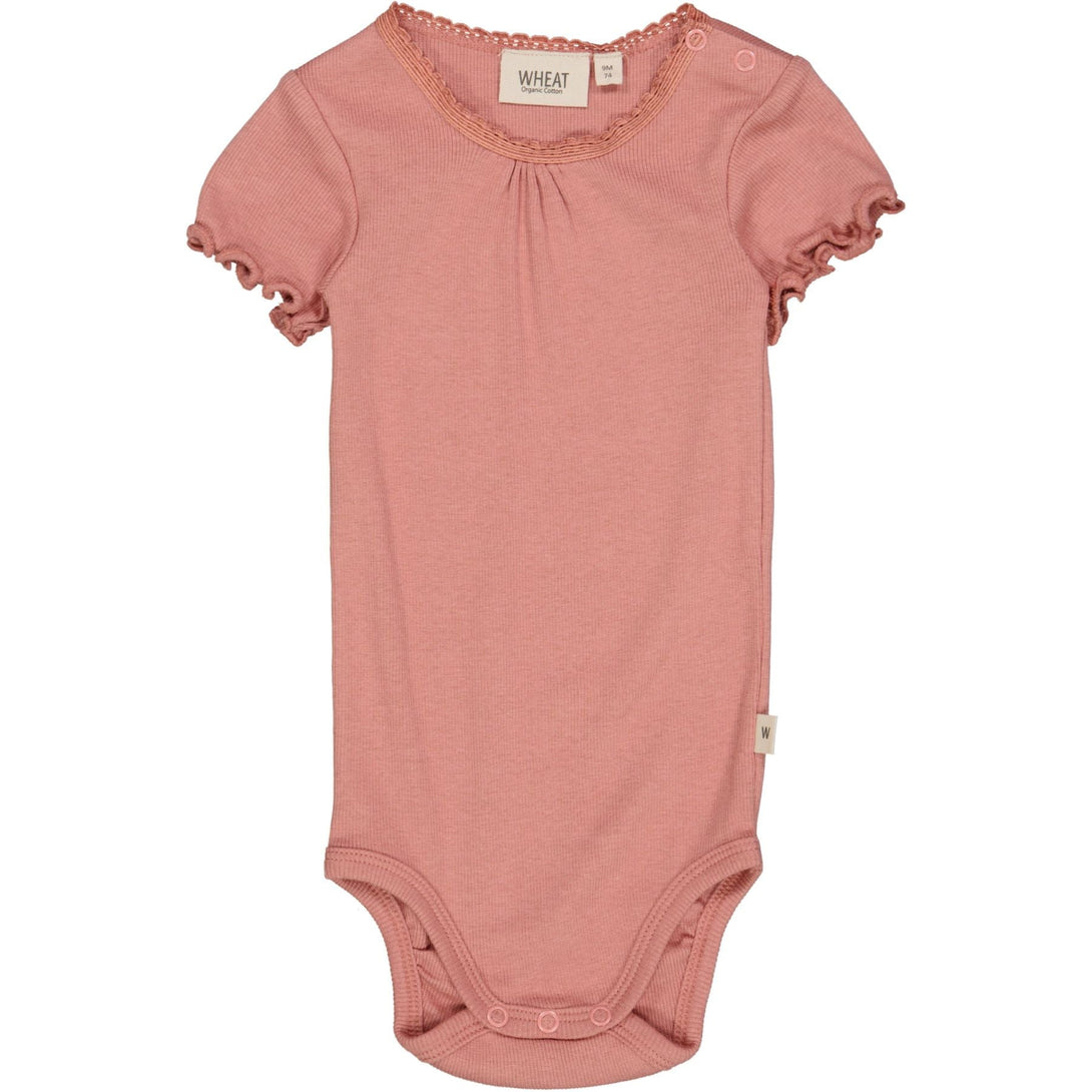 Body Rib Lace SS Old Rose - Wheat Kids Clothing